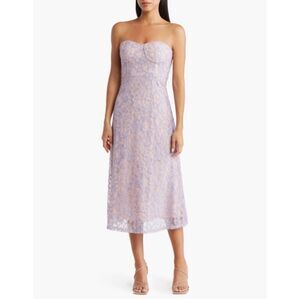 Nordstrom NWT Emma Strapless Lace Midi Dress size XL